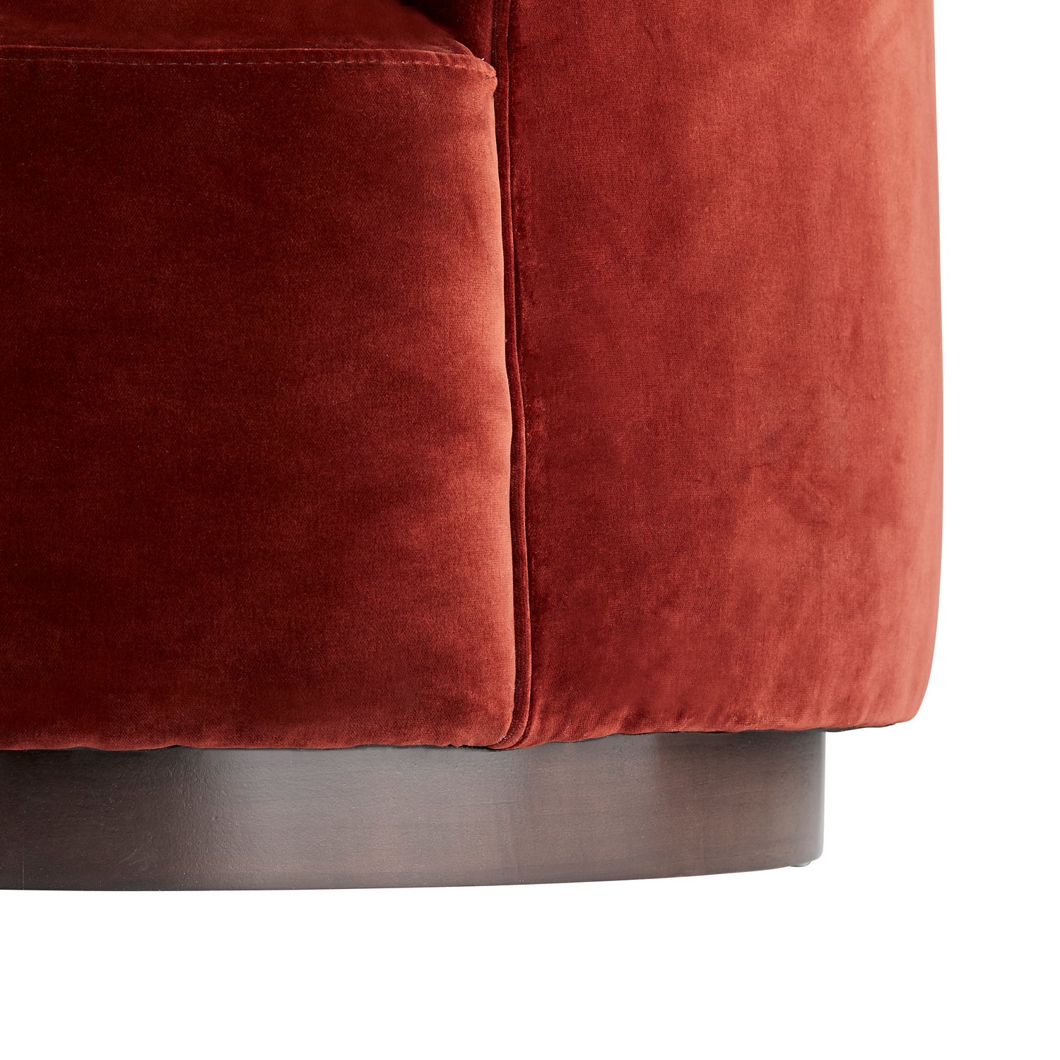 Upholstery - Sofa from the Turner collection in Paprika Velvet/Dark Walnut finish