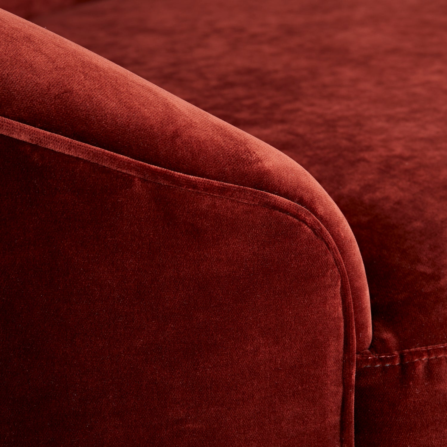 Upholstery - Sofa from the Turner collection in Paprika Velvet/Dark Walnut finish