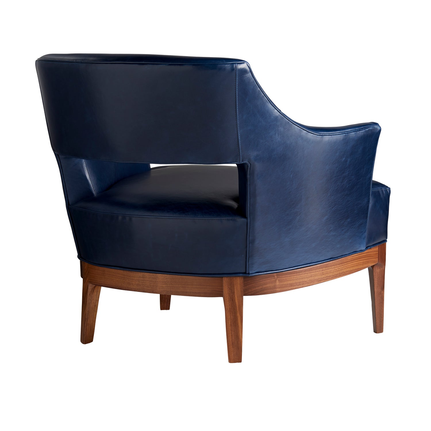 Upholstery - Chair from the Laurette collection in Indigo Leather/Walnut finish