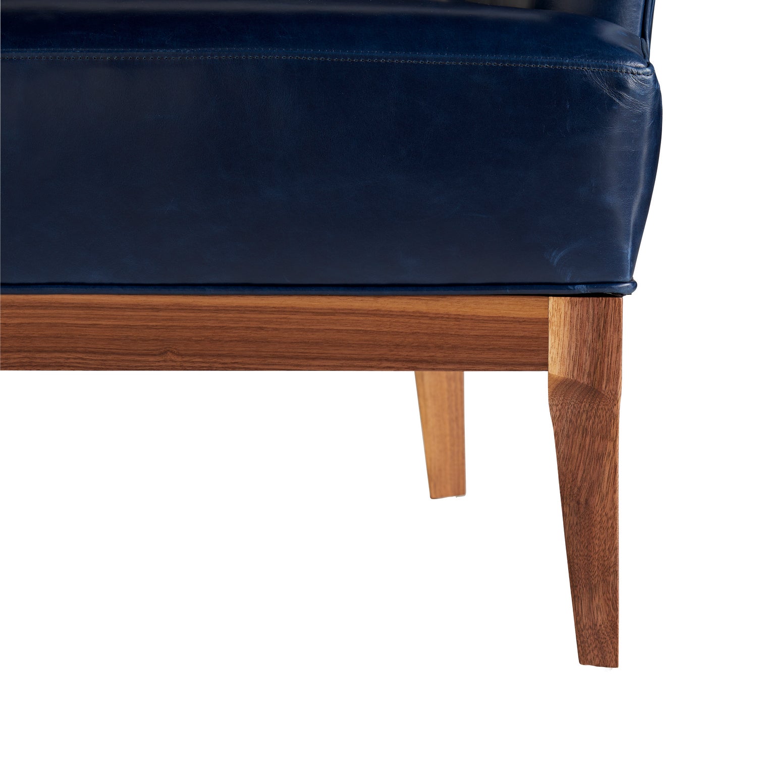 Upholstery - Chair from the Laurette collection in Indigo Leather/Walnut finish