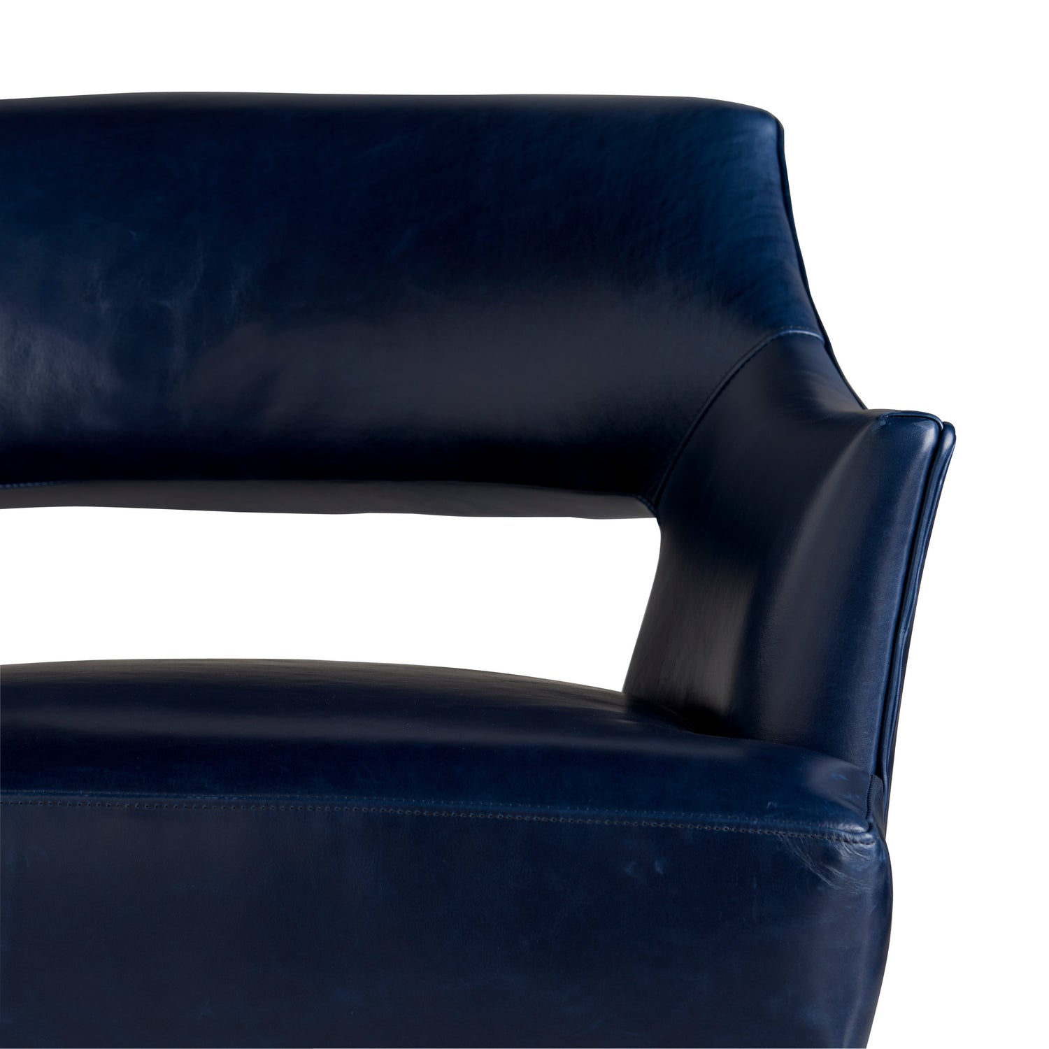 Upholstery - Chair from the Laurette collection in Indigo Leather/Walnut finish