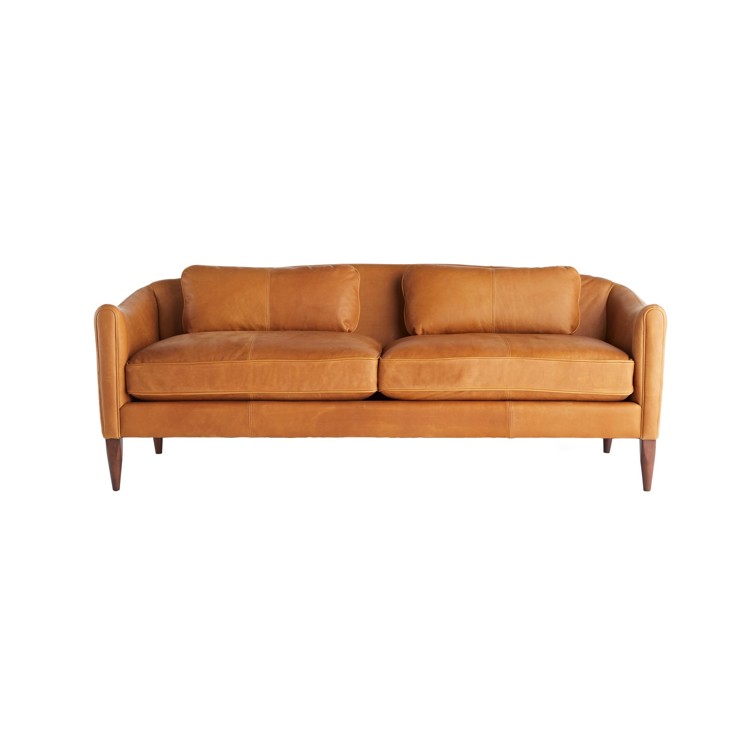 Upholstery - Sofa from the Vincent collection in Butterscotch Leather/Dark Walnut finish