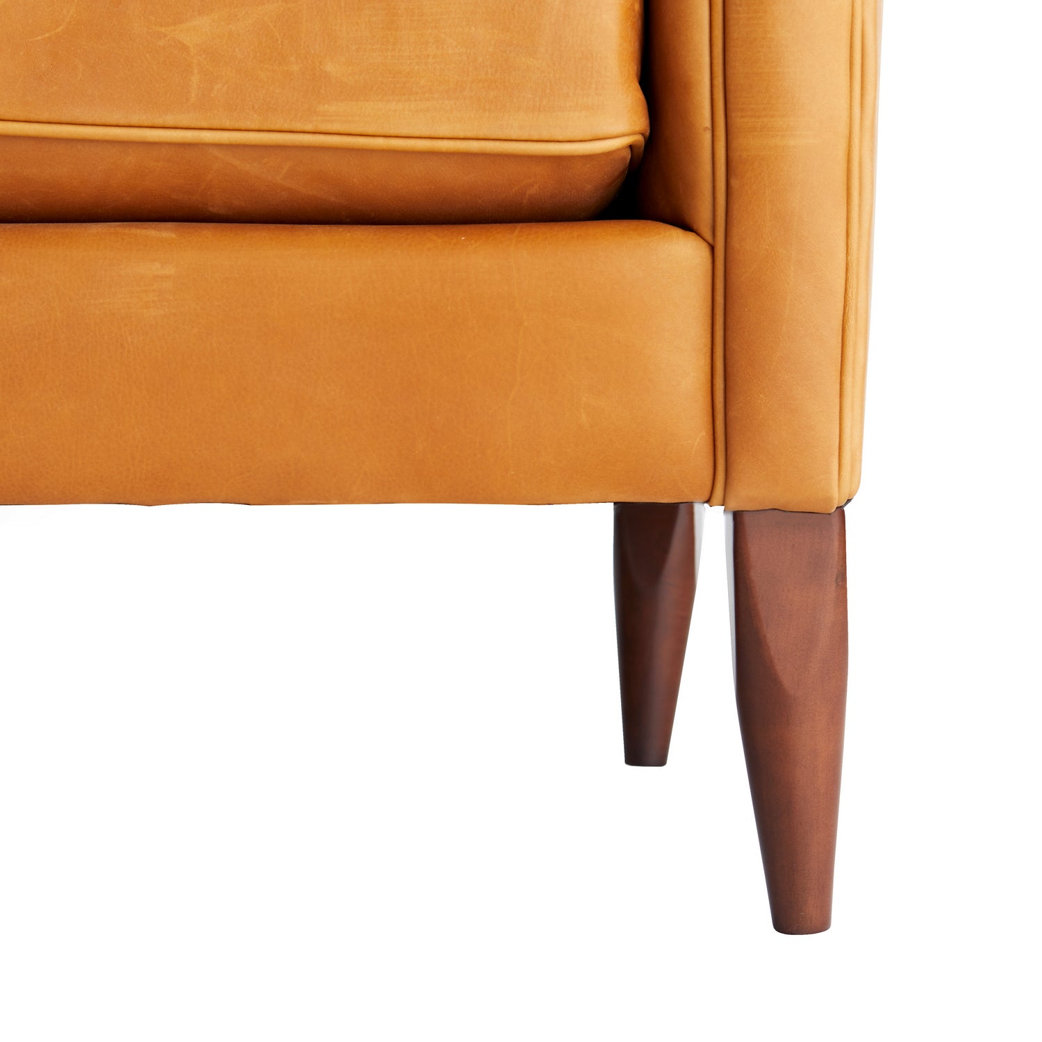 Upholstery - Sofa from the Vincent collection in Butterscotch Leather/Dark Walnut finish