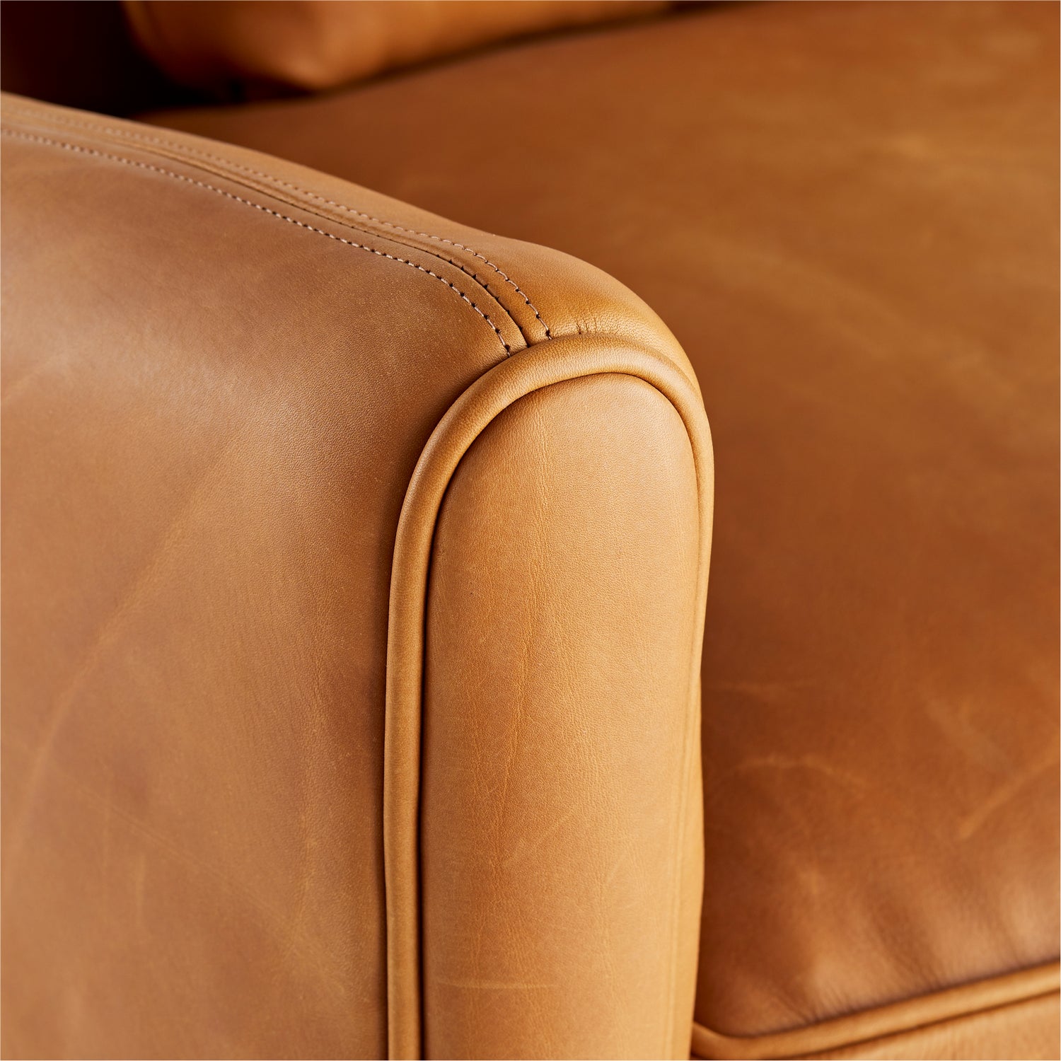 Upholstery - Sofa from the Vincent collection in Butterscotch Leather/Dark Walnut finish