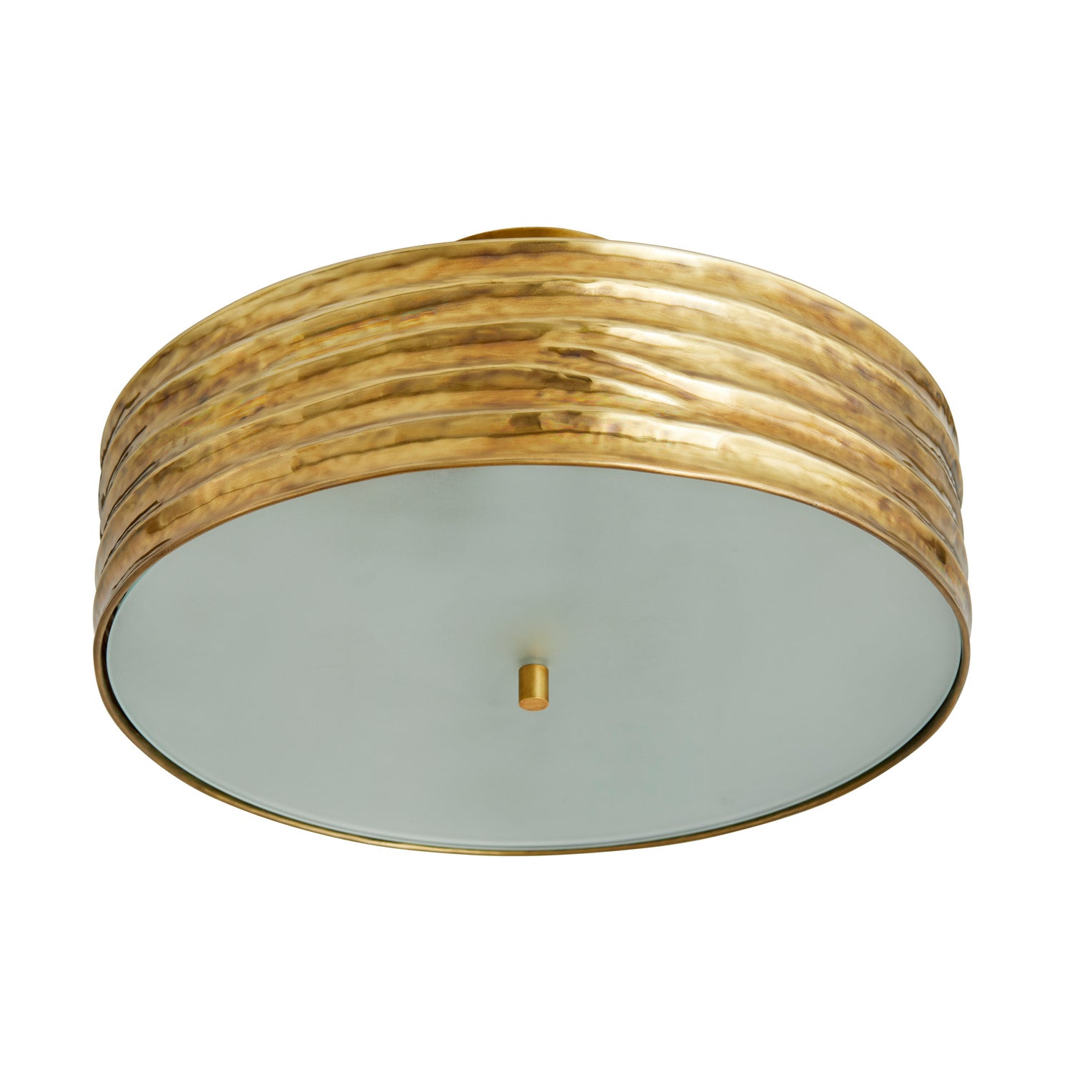 Two Light Semi-Flush Mount from the Anna collection in Antique Brass finish