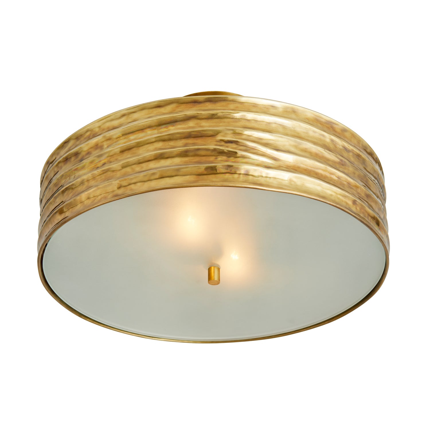 Two Light Semi-Flush Mount from the Anna collection in Antique Brass finish