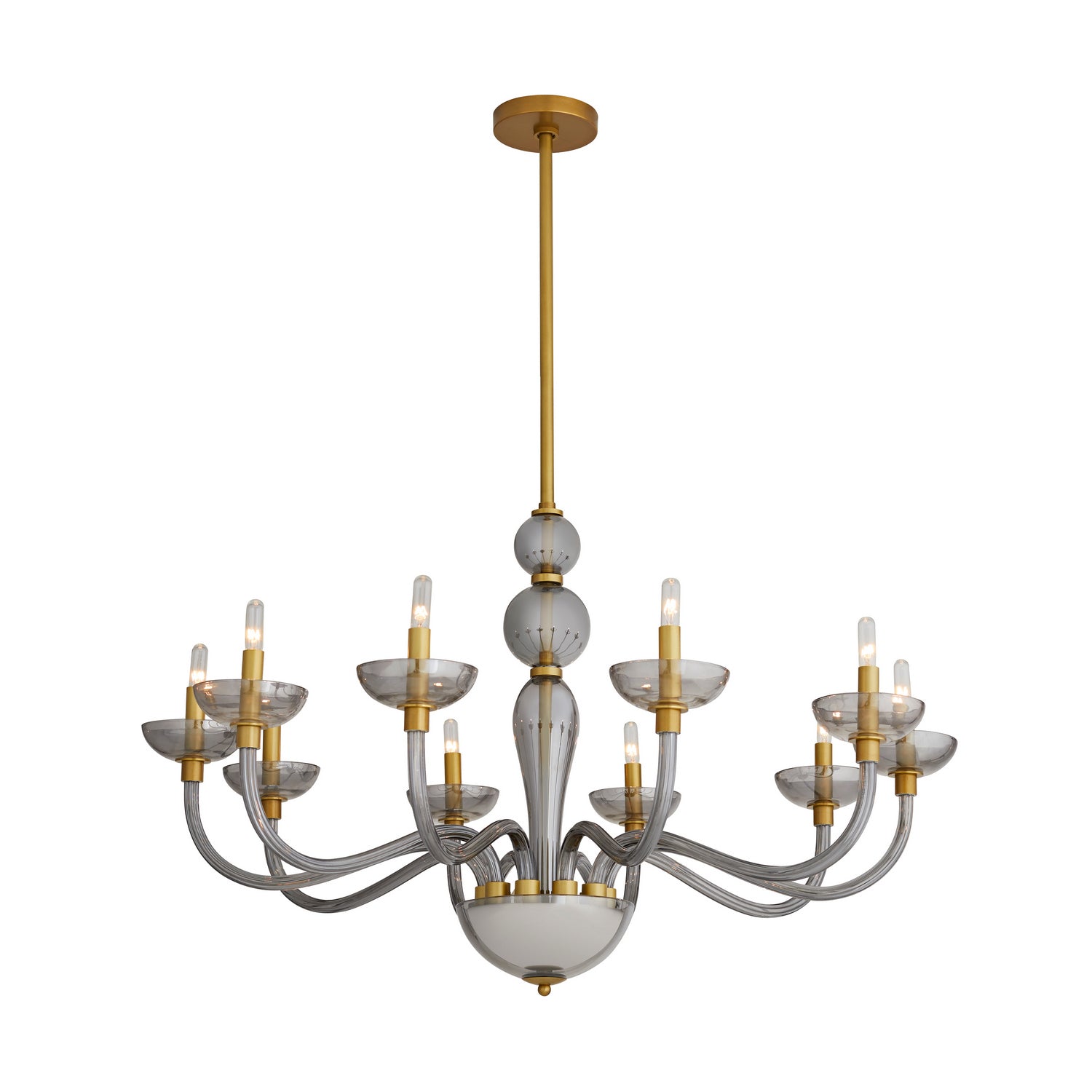 Ten Light Chandelier from the Gustavo collection in Smoke finish