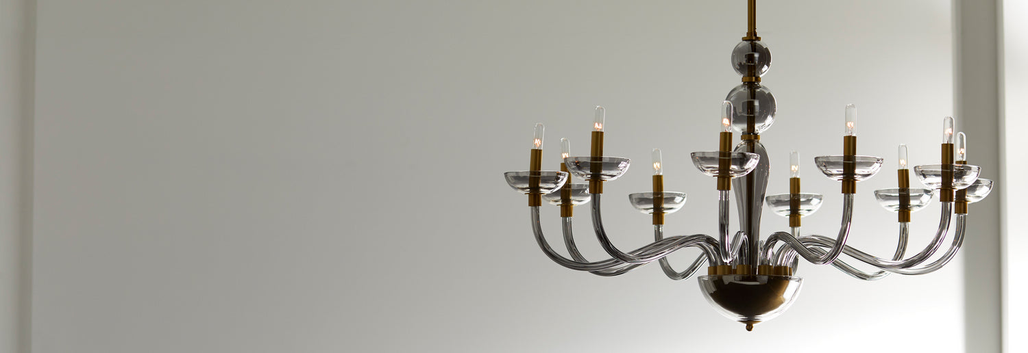 Ten Light Chandelier from the Gustavo collection in Smoke finish