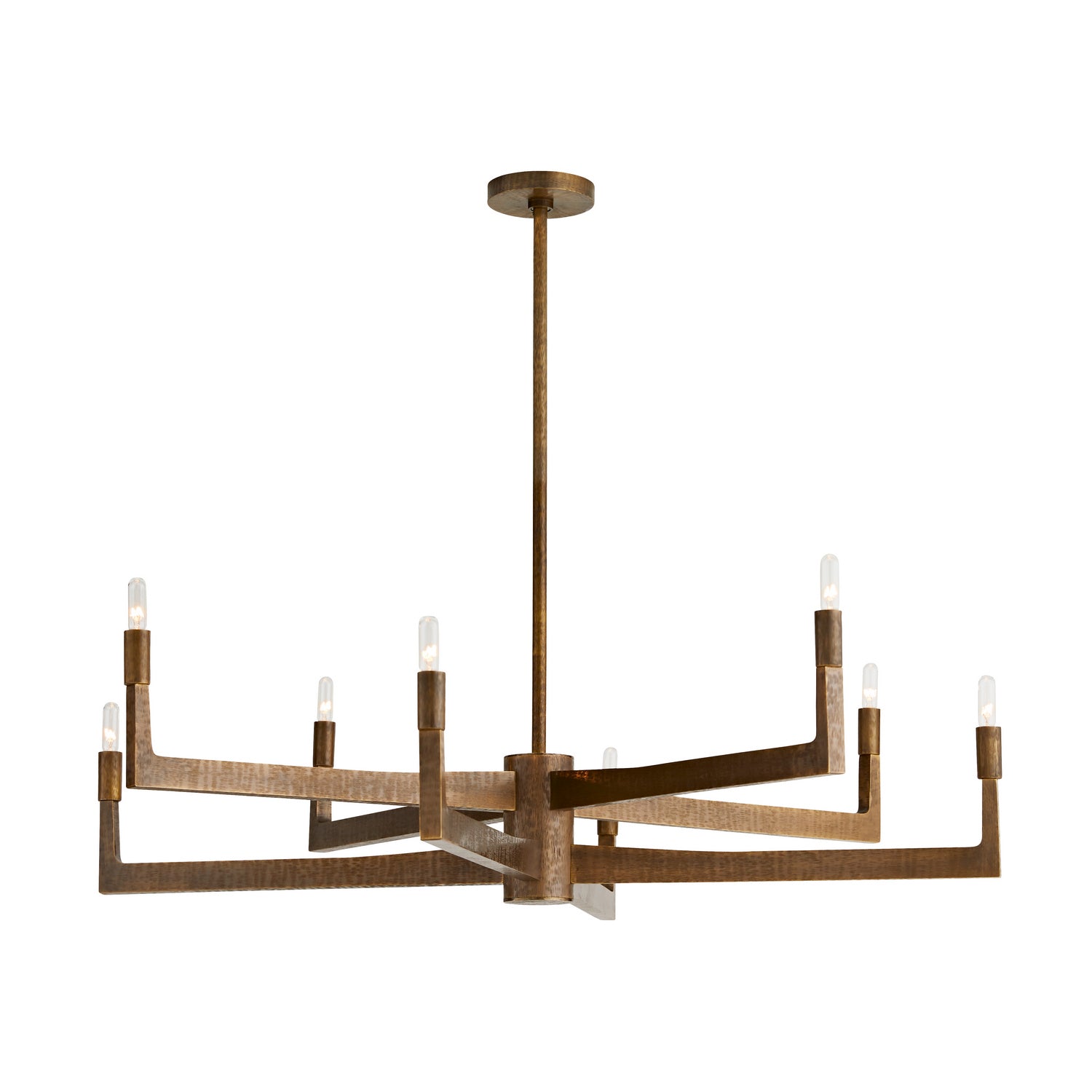 Eight Light Chandelier from the Griff collection in Antique Brass finish