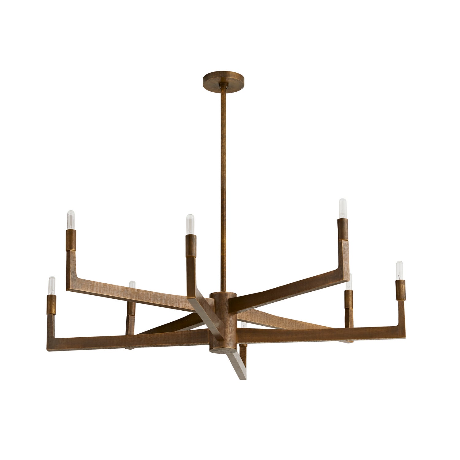 Eight Light Chandelier from the Griff collection in Antique Brass finish