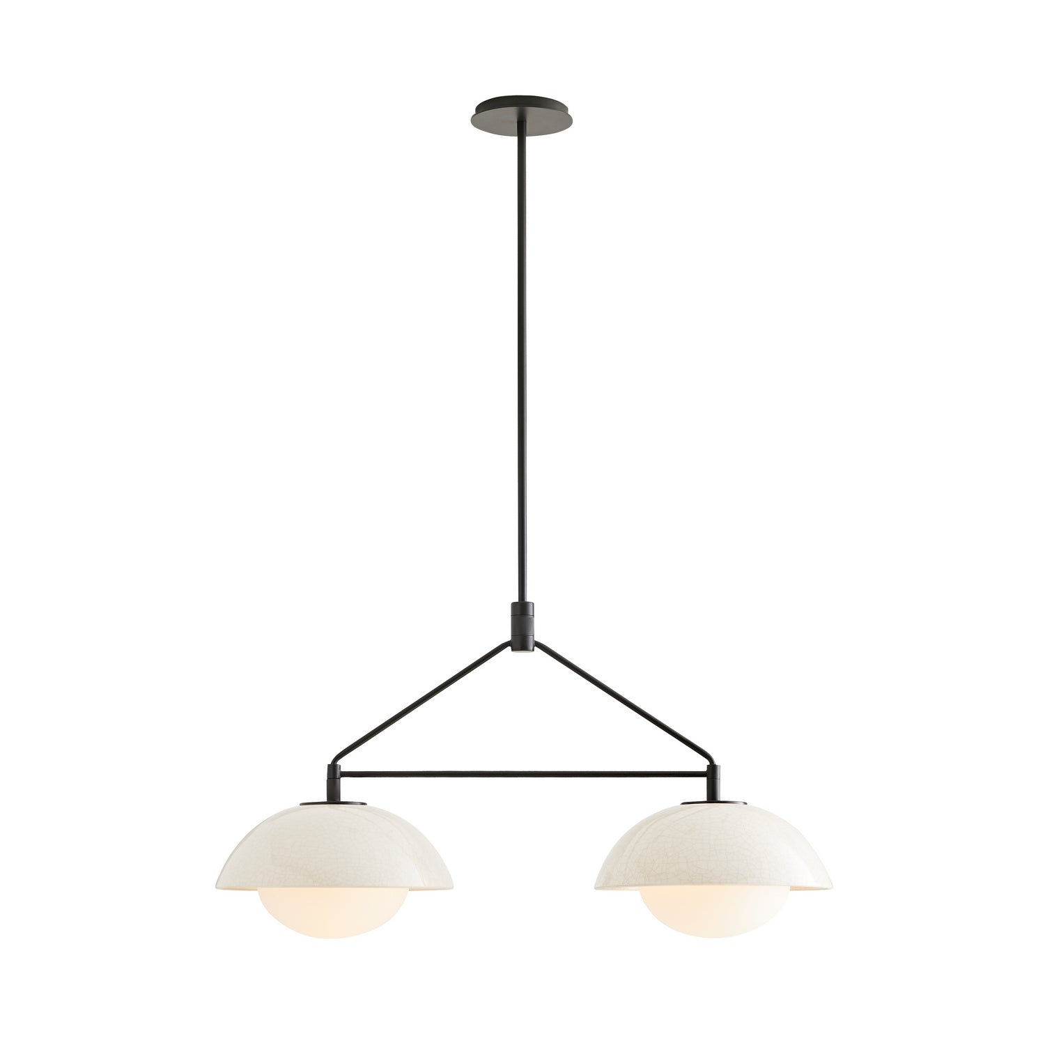 Two Light Linear Pendant from the Glaze collection in Ivory Stained Crackle finish