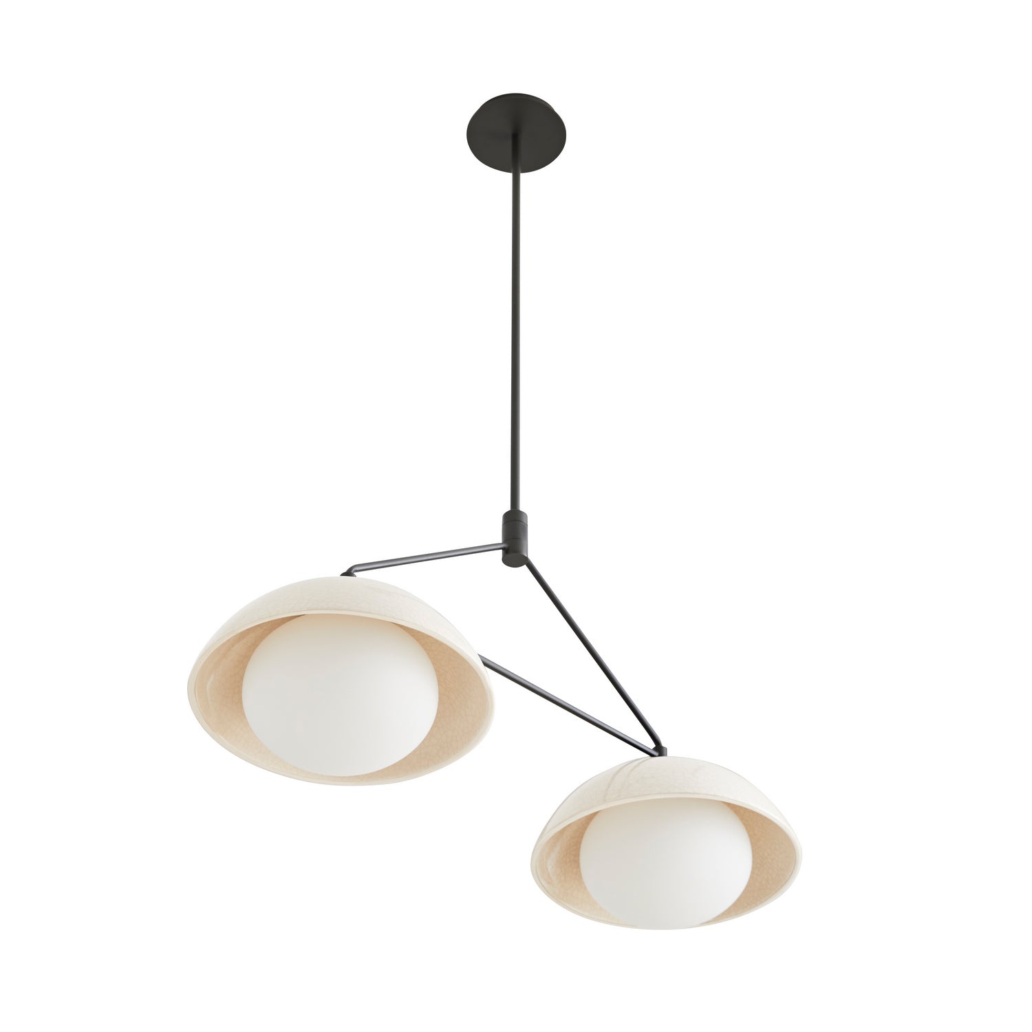 Two Light Linear Pendant from the Glaze collection in Ivory Stained Crackle finish