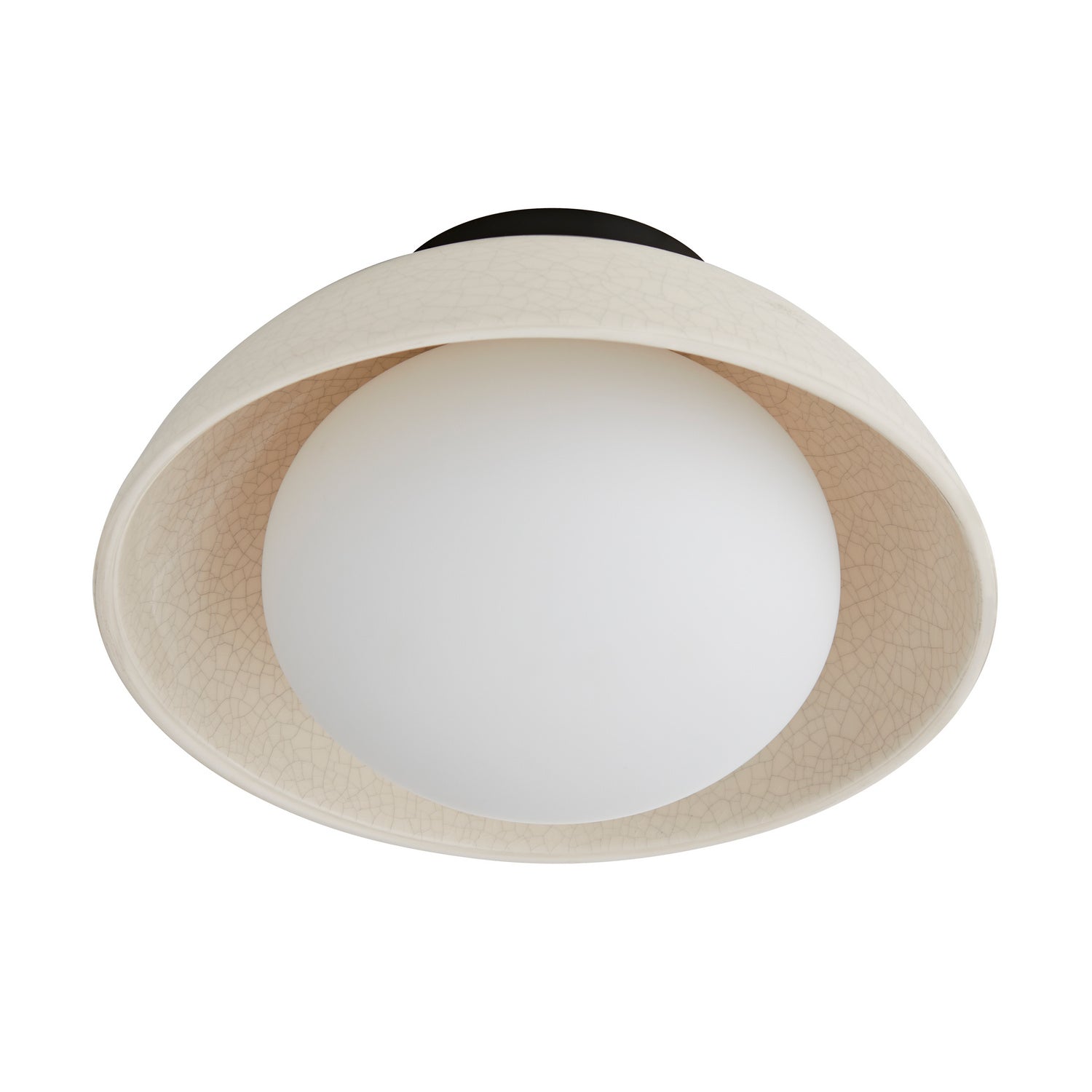 One Light Flushmount from the Glaze collection in Ivory Stained Crackle finish