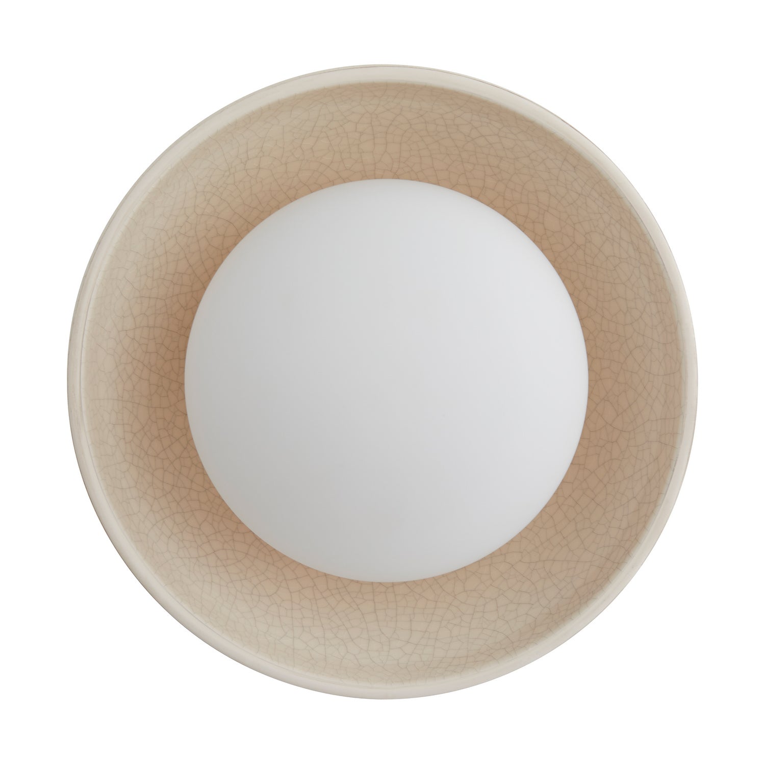 One Light Flushmount from the Glaze collection in Ivory Stained Crackle finish