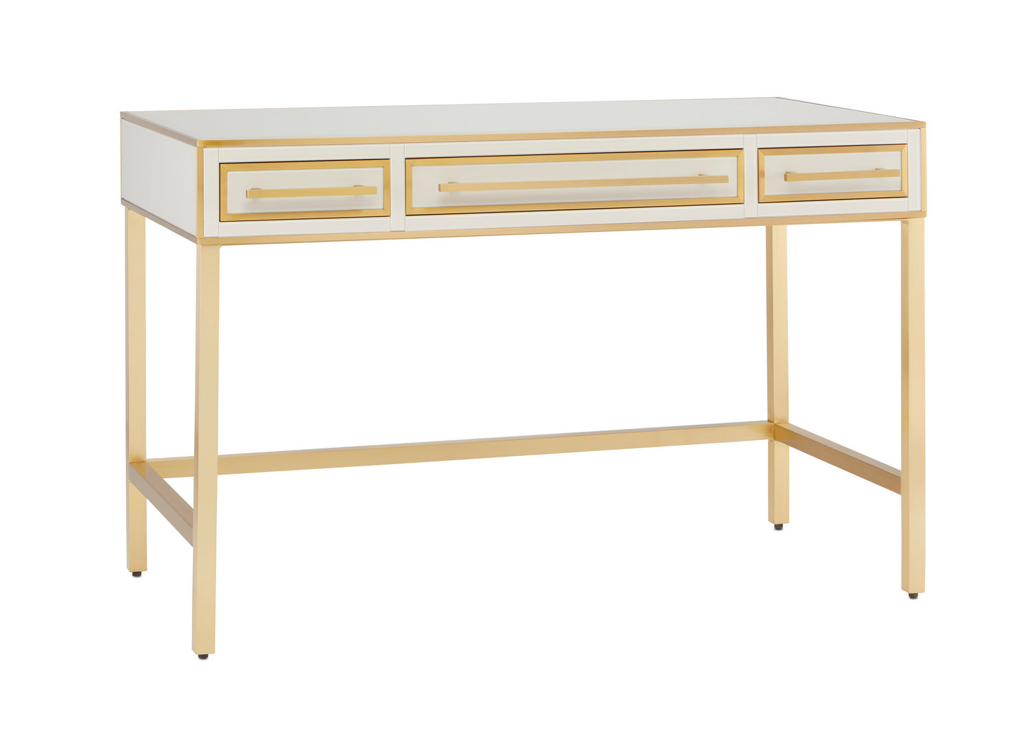 Vanity from the Arden collection in Ivory/Satin Brass finish