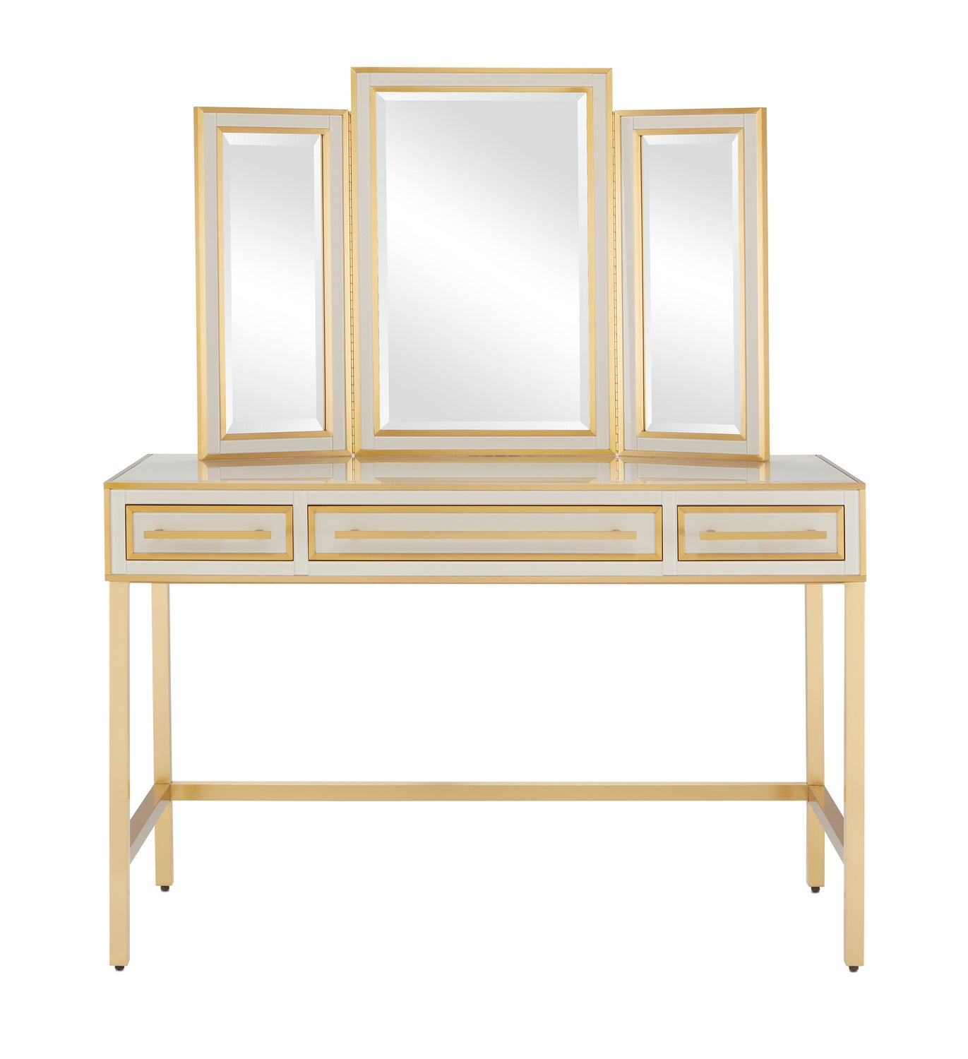 Vanity from the Arden collection in Ivory/Satin Brass finish