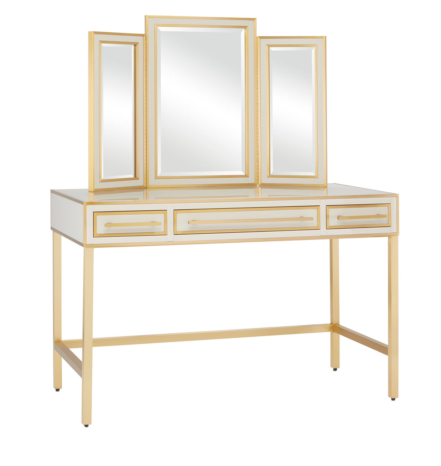 Vanity from the Arden collection in Ivory/Satin Brass finish