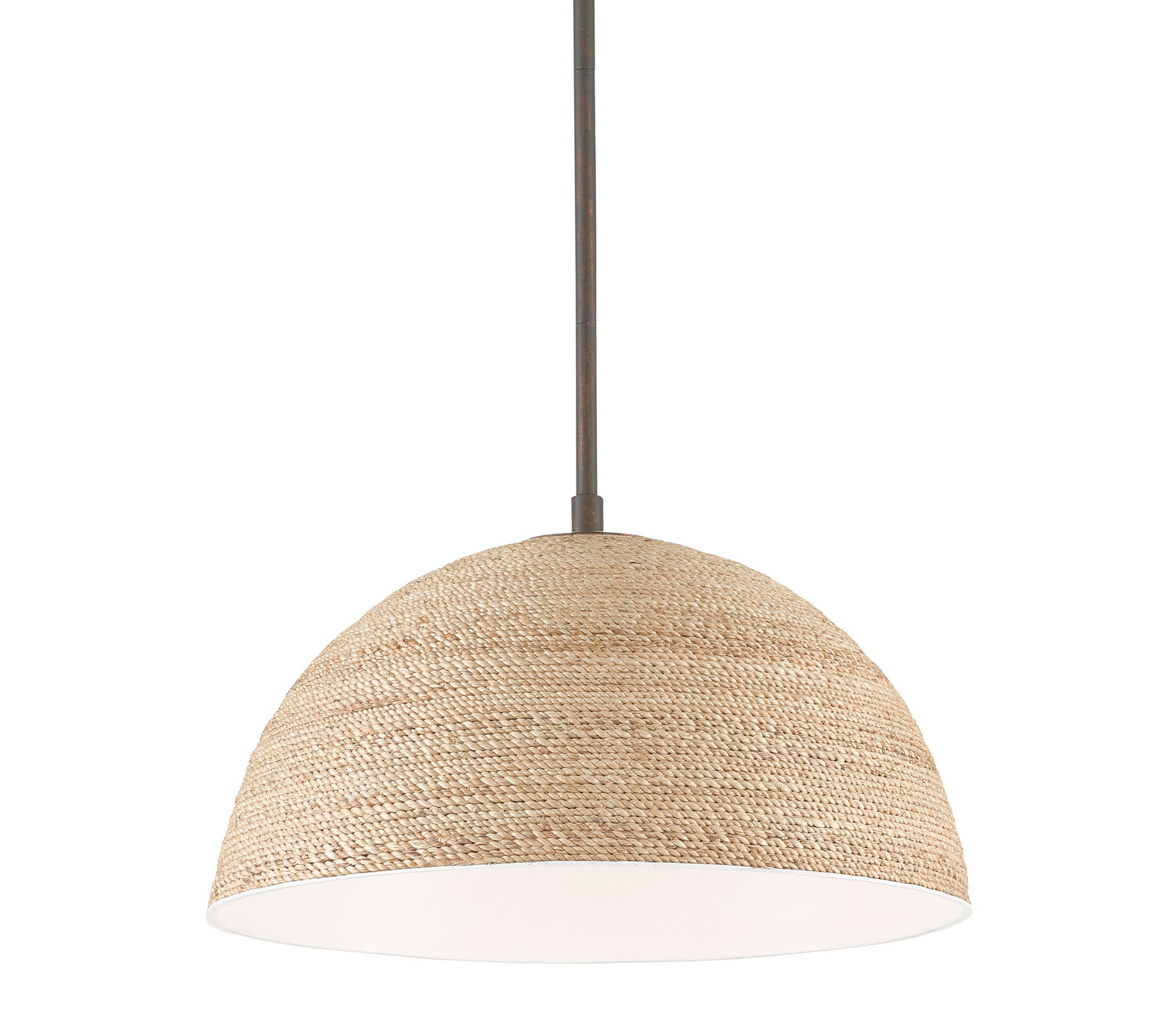 One Light Pendant from the Tobago collection in Bronze Gold/Sugar White/Natural Rope finish