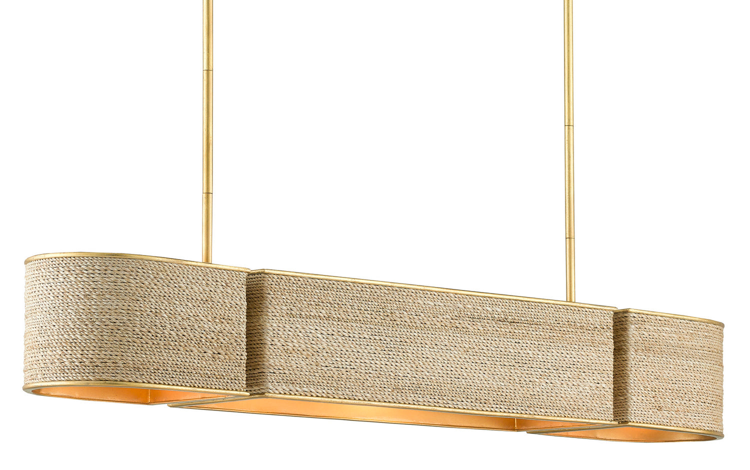 Four Light Chandelier from the Tenby collection in Contemporary Gold Leaf/Abaca Rope finish