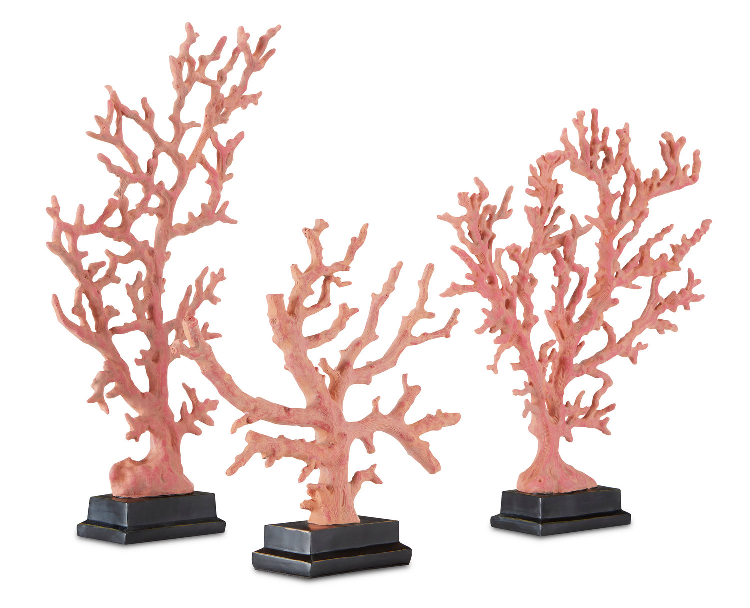 Branches Set of 3 in Antique Red/Pale Pink/Black finish