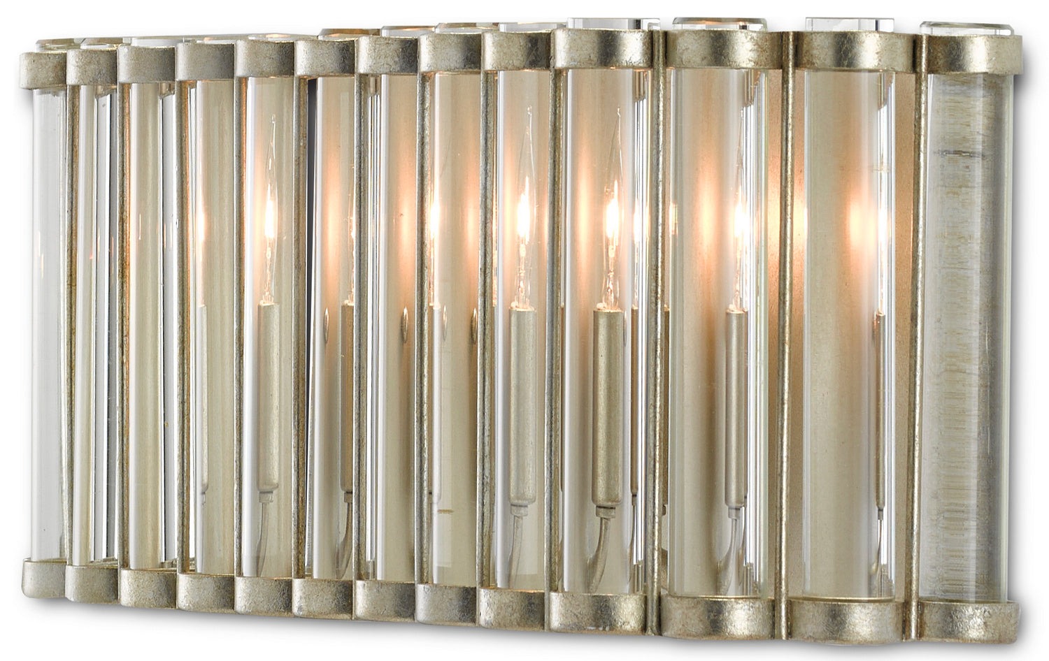 Two Light Wall Sconce from the Bunny Williams collection in Contemporary Silver Leaf/Clear finish