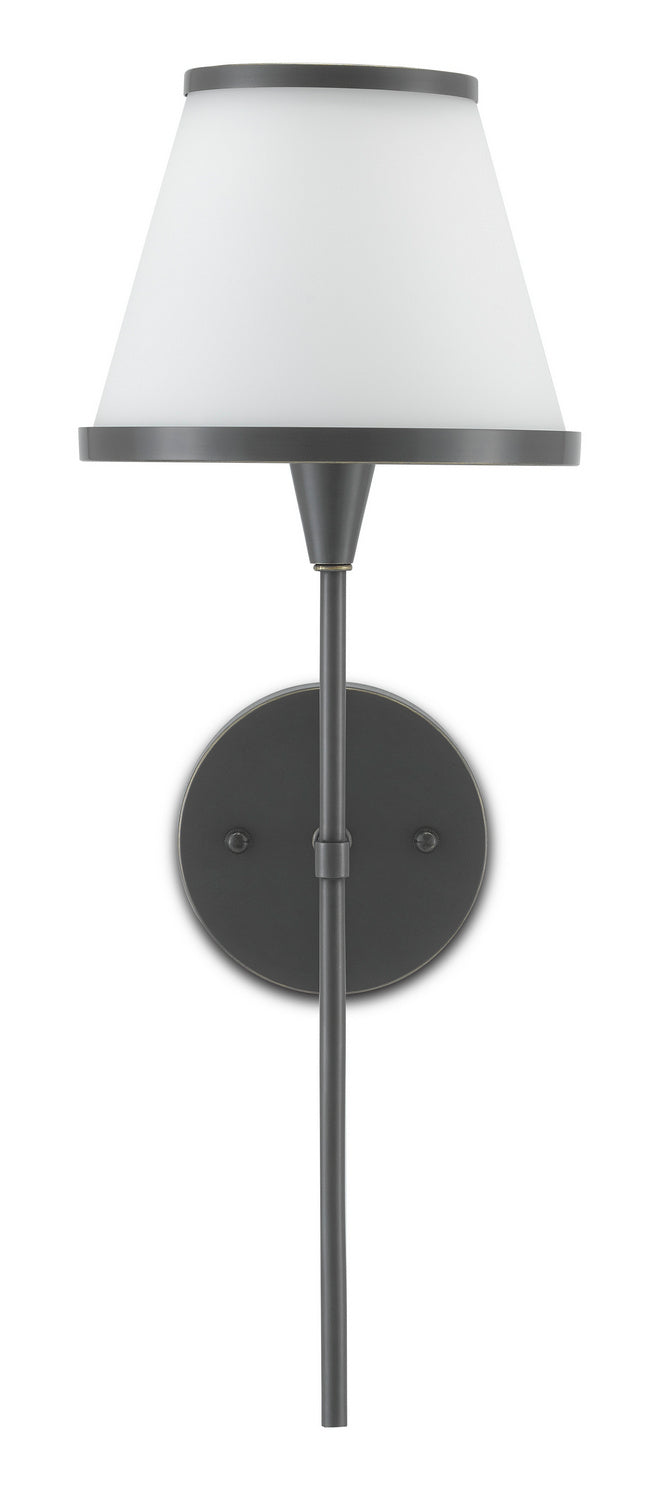 One Light Wall Sconce from the Bagno collection in Oil Rubbed Bronze/Opaque Glass finish