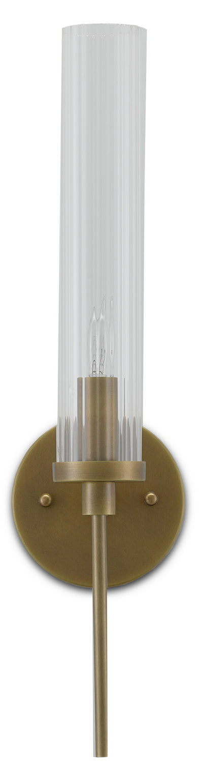 One Light Wall Sconce from the Bagno collection in Antique Brass/Clear finish