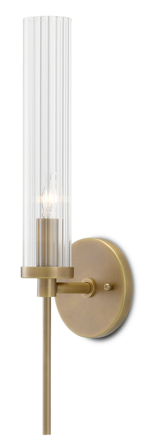 One Light Wall Sconce from the Bagno collection in Antique Brass/Clear finish