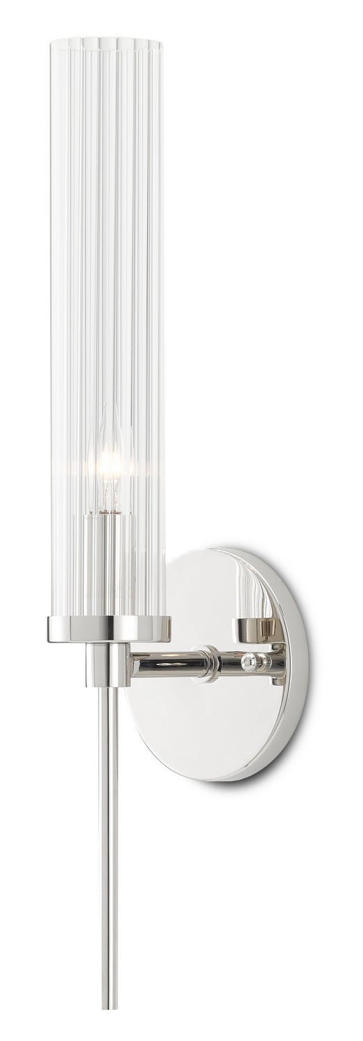 One Light Wall Sconce from the Bagno collection in Polished Nickel/Clear finish