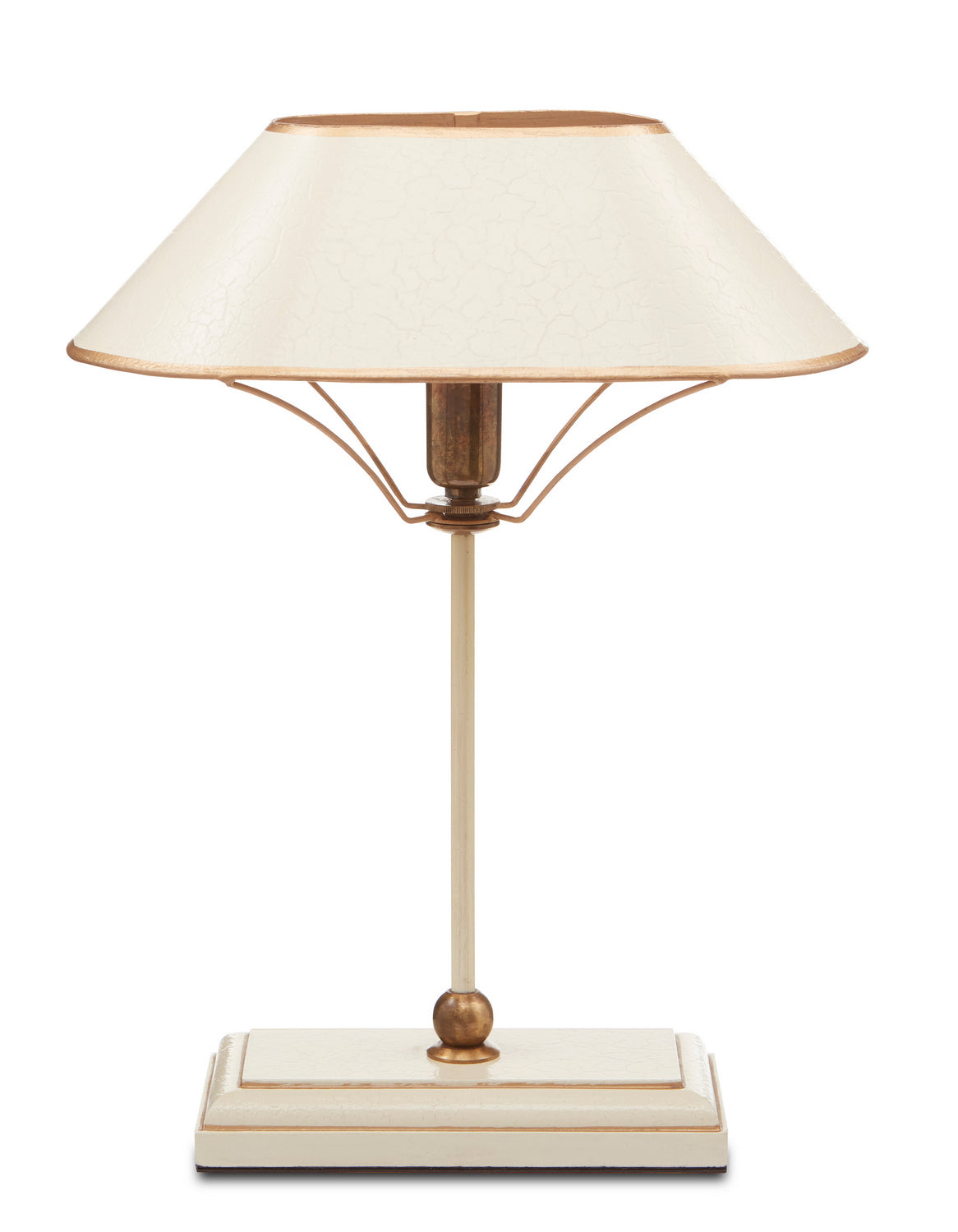 One Light Table Lamp from the Daphne collection in Ivory/Antique Brass/Gold finish