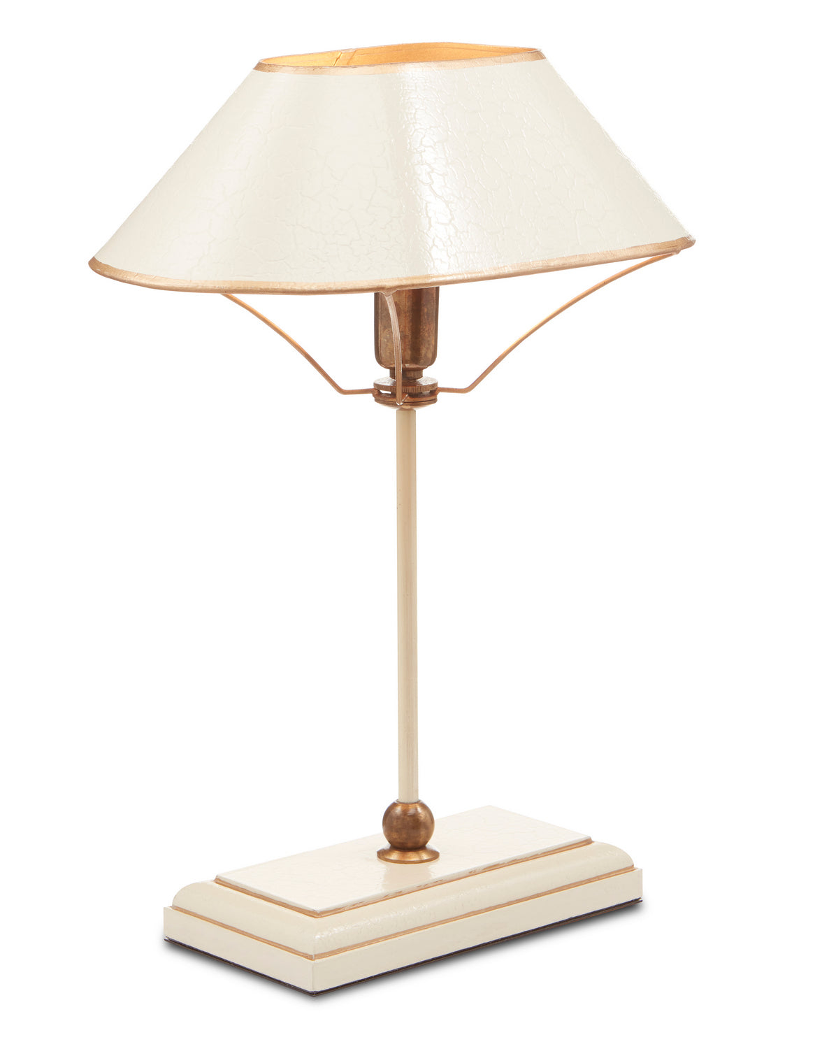 One Light Table Lamp from the Daphne collection in Ivory/Antique Brass/Gold finish