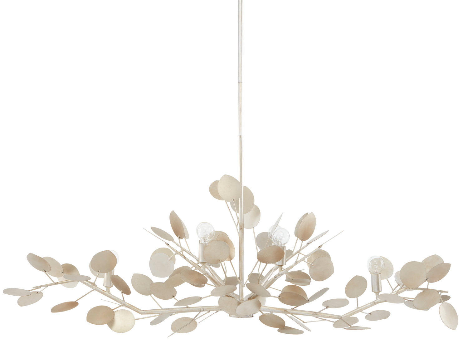 Six Light Chandelier from the Lunaria collection in Contemporary Silver Leaf finish