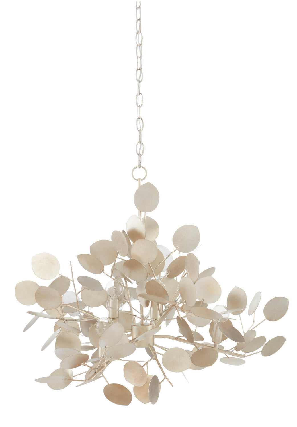 Six Light Chandelier from the Lunaria collection in Contemporary Silver Leaf finish