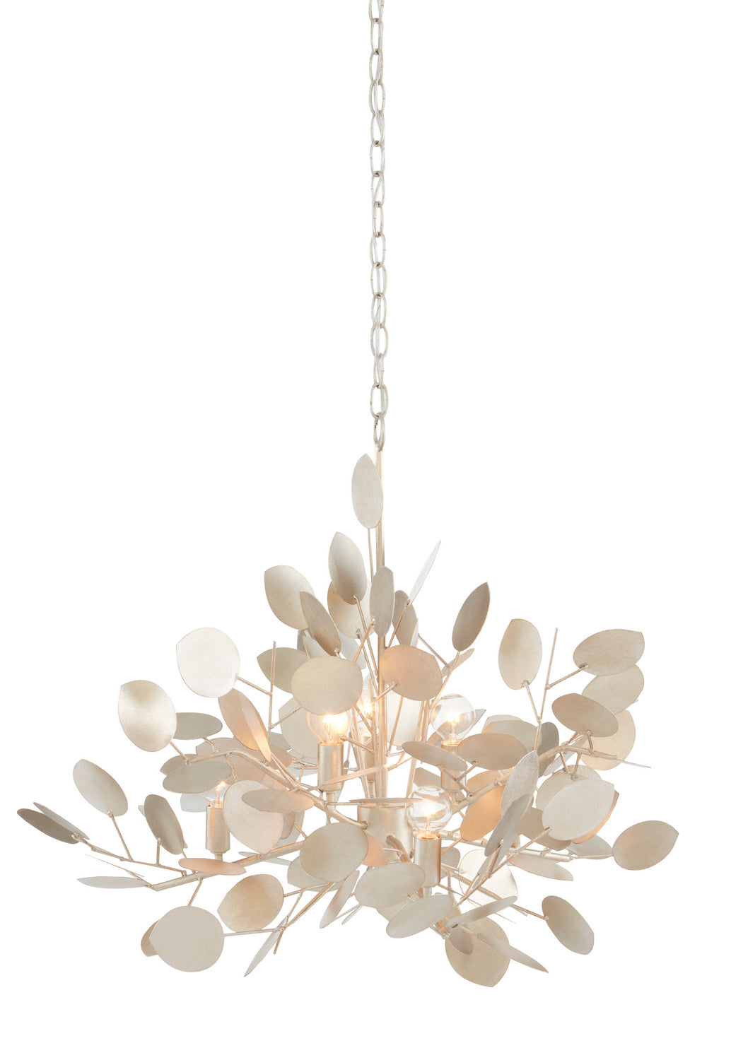 Six Light Chandelier from the Lunaria collection in Contemporary Silver Leaf finish