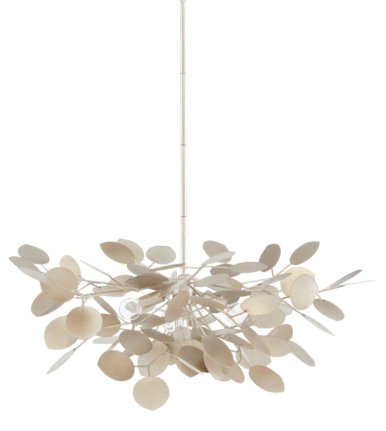 Four Light Chandelier from the Lunaria collection in Contemporary Silver Leaf finish