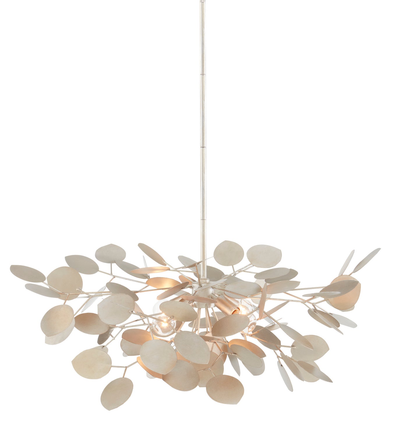 Four Light Chandelier from the Lunaria collection in Contemporary Silver Leaf finish