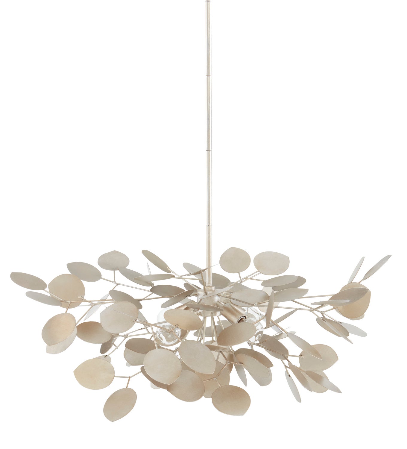 Four Light Chandelier from the Lunaria collection in Contemporary Silver Leaf finish