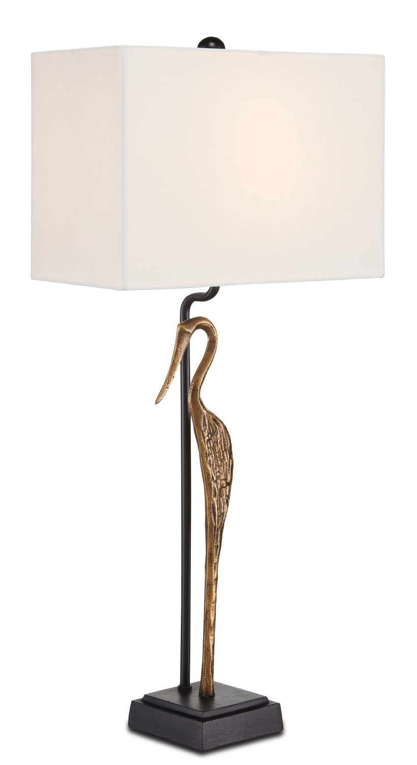 One Light Table Lamp from the Antigone collection in Antique Brass/Black finish