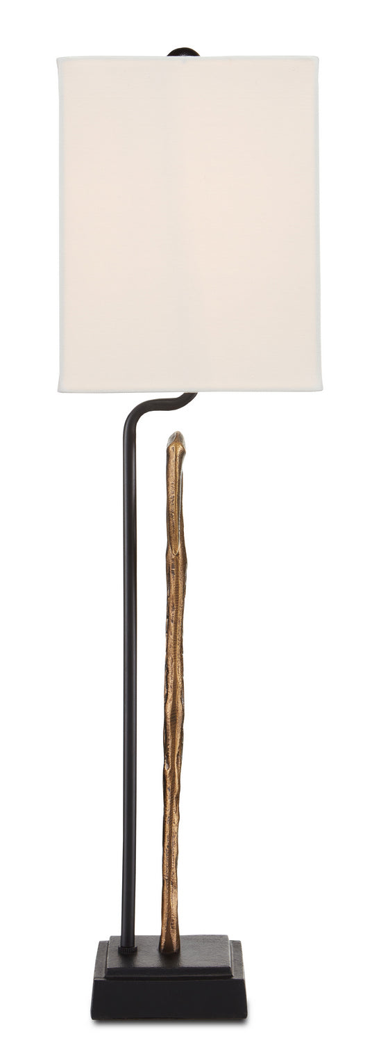 One Light Table Lamp from the Antigone collection in Antique Brass/Black finish