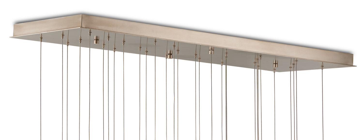 30 Light Pendant from the Daze collection in White/Antique Brass finish