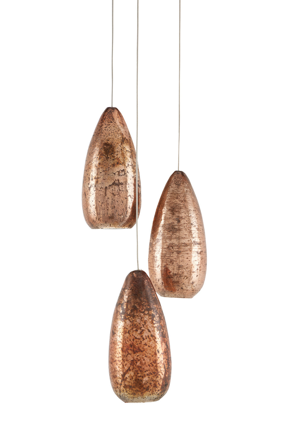 Three Light Pendant from the Rame collection in Copper finish