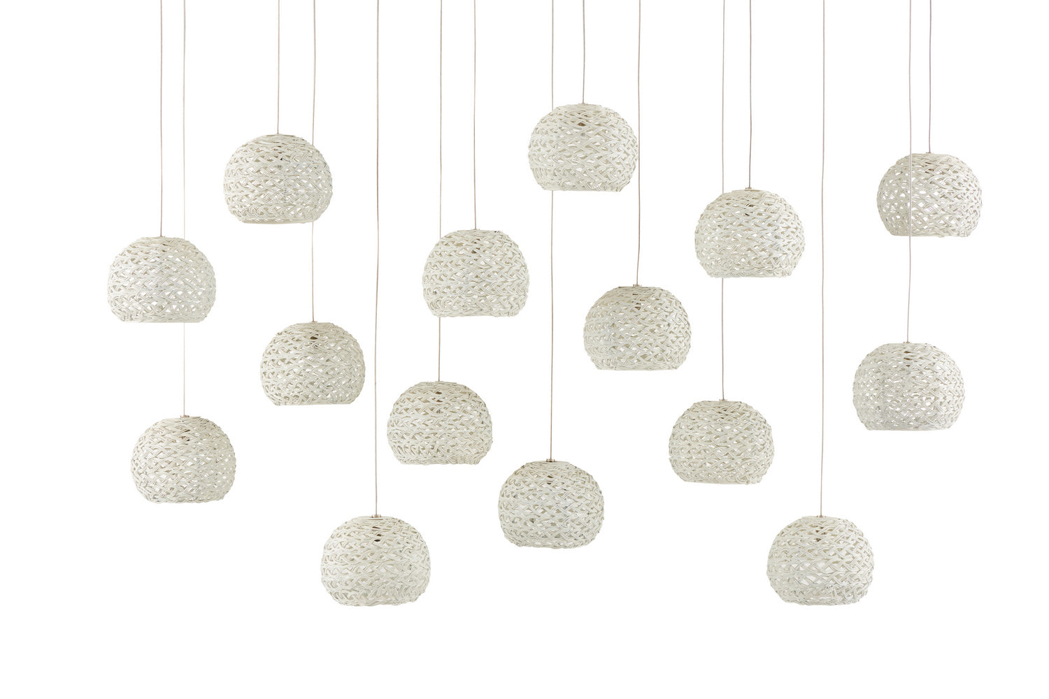 15 Light Pendant from the Piero collection in Sugar White finish