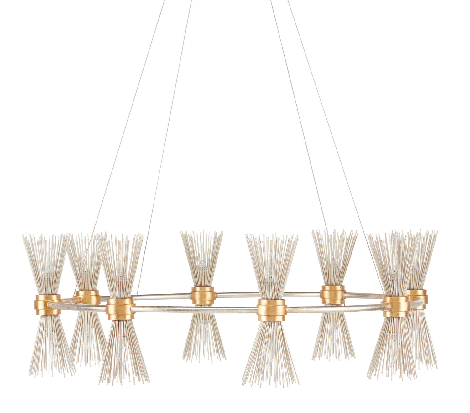 16 Light Chandelier from the Novatude collection in Contemporary Gold Leaf/Contemporary Silver Leaf finish