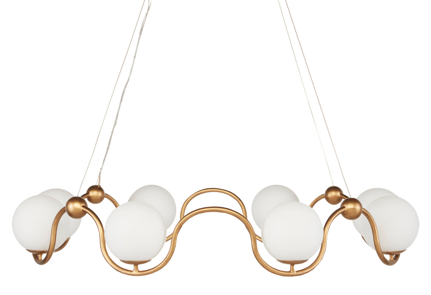 Eight Light Chandelier from the Equilibrium collection in Antique Brass/White finish