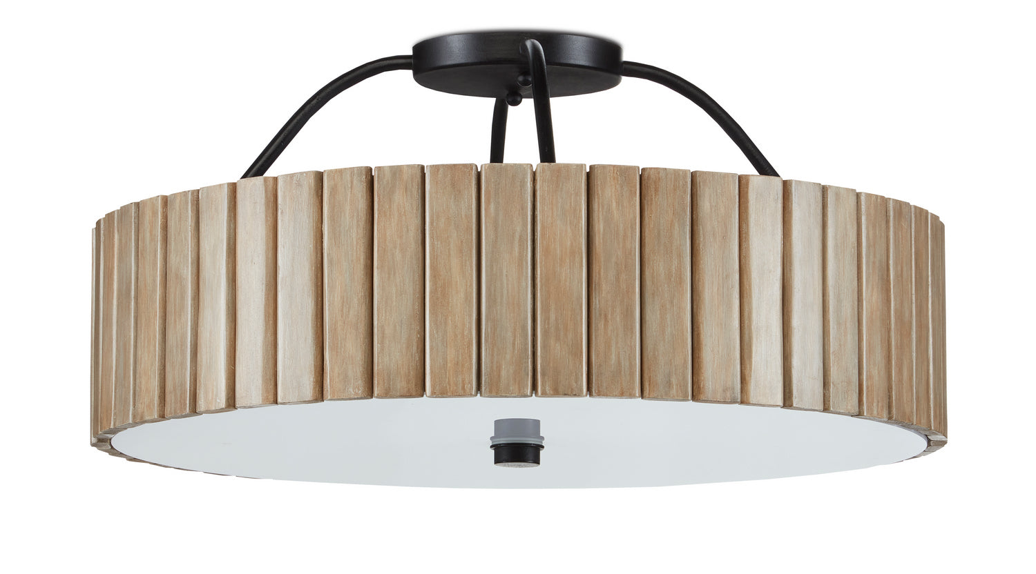 One Light Semi-Flush Mount from the Tetterby collection in Taupe/Black finish