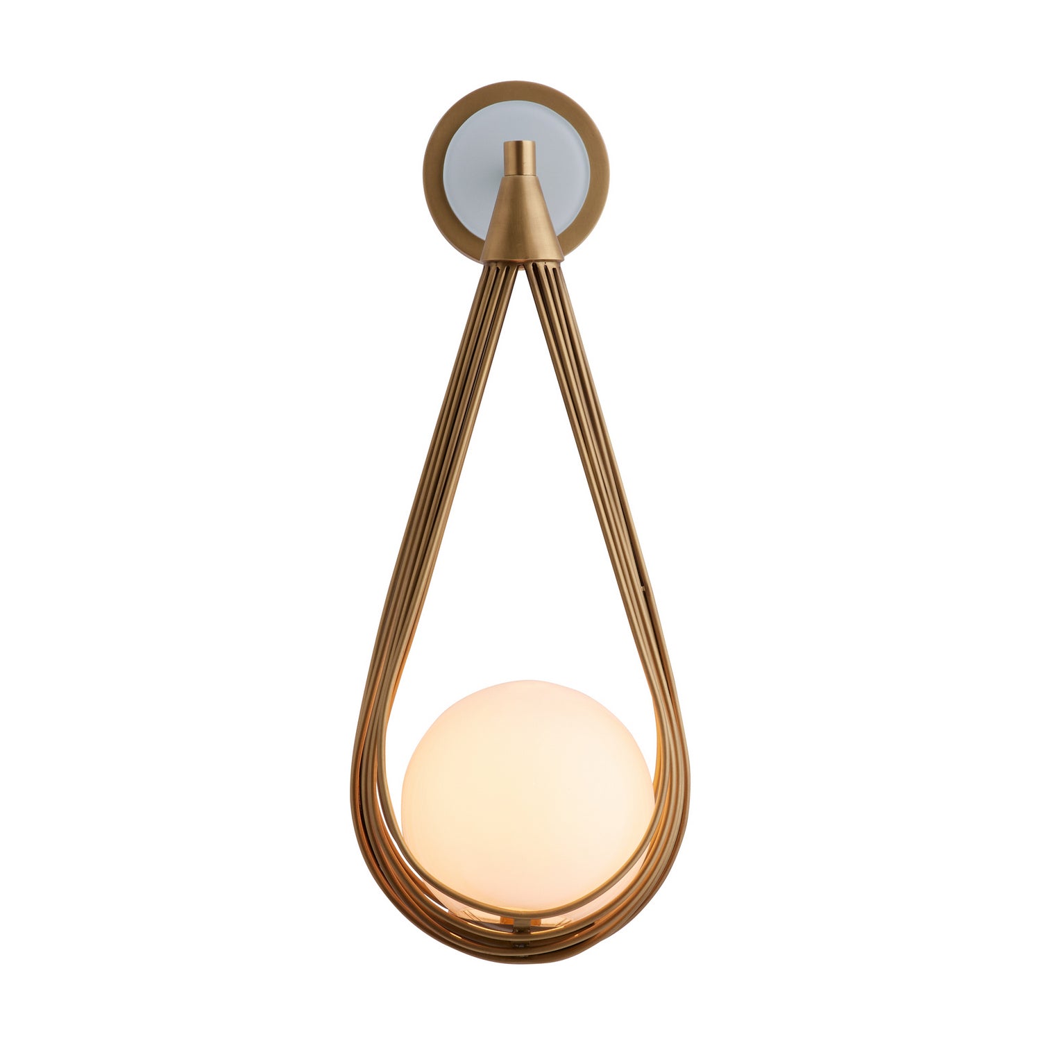 One Light Wall Sconce from the Ova collection in Antique Brass finish