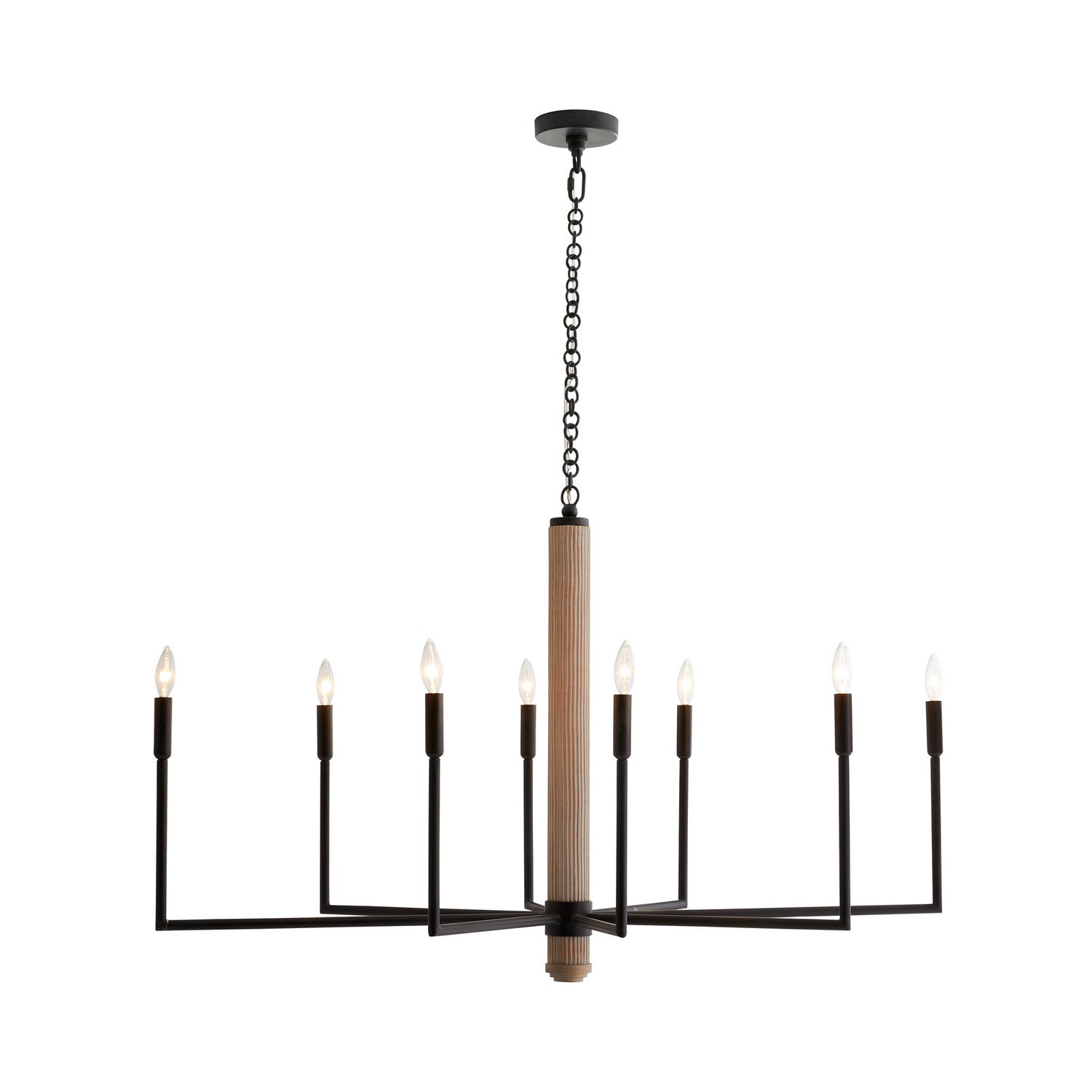 Eight Light Chandelier from the Orlando collection in Blackened Iron finish