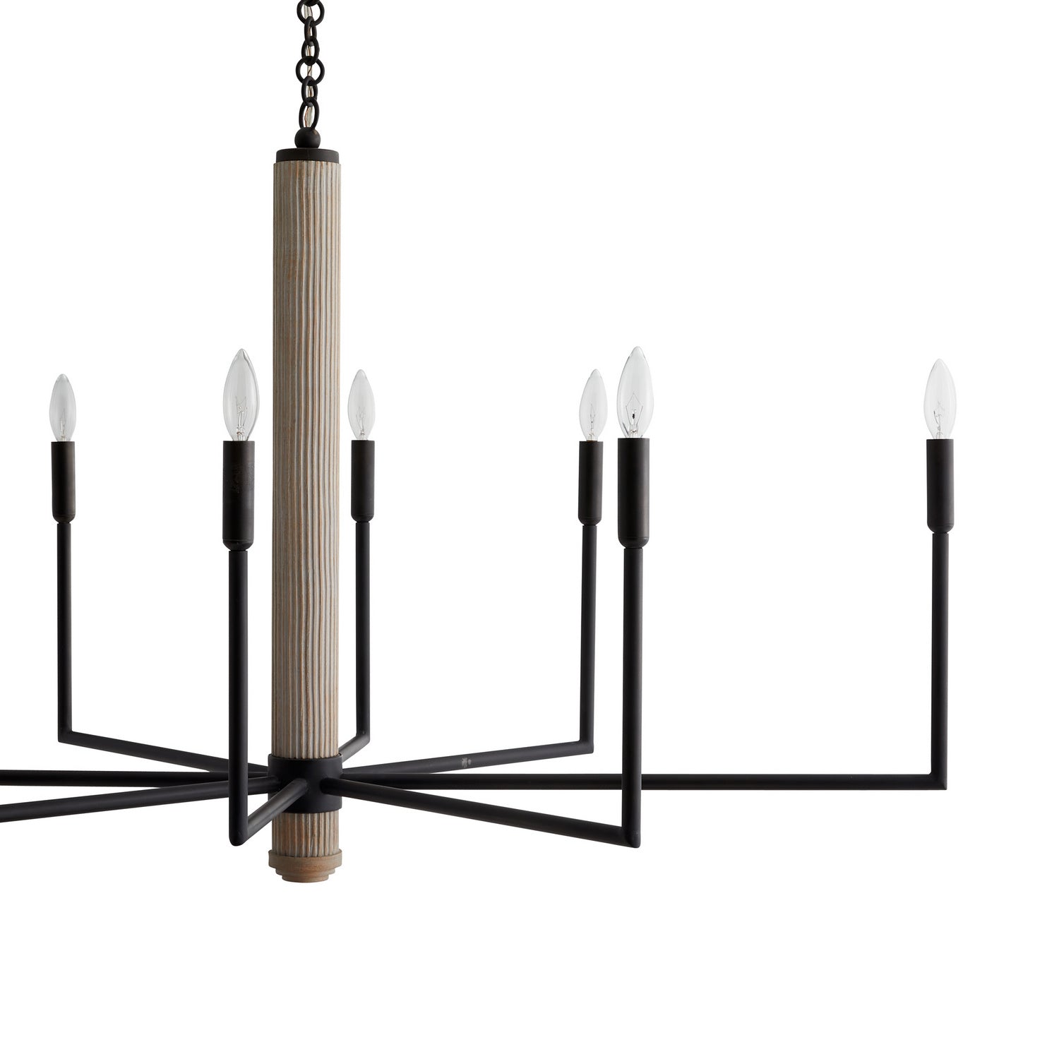 Eight Light Chandelier from the Orlando collection in Blackened Iron finish