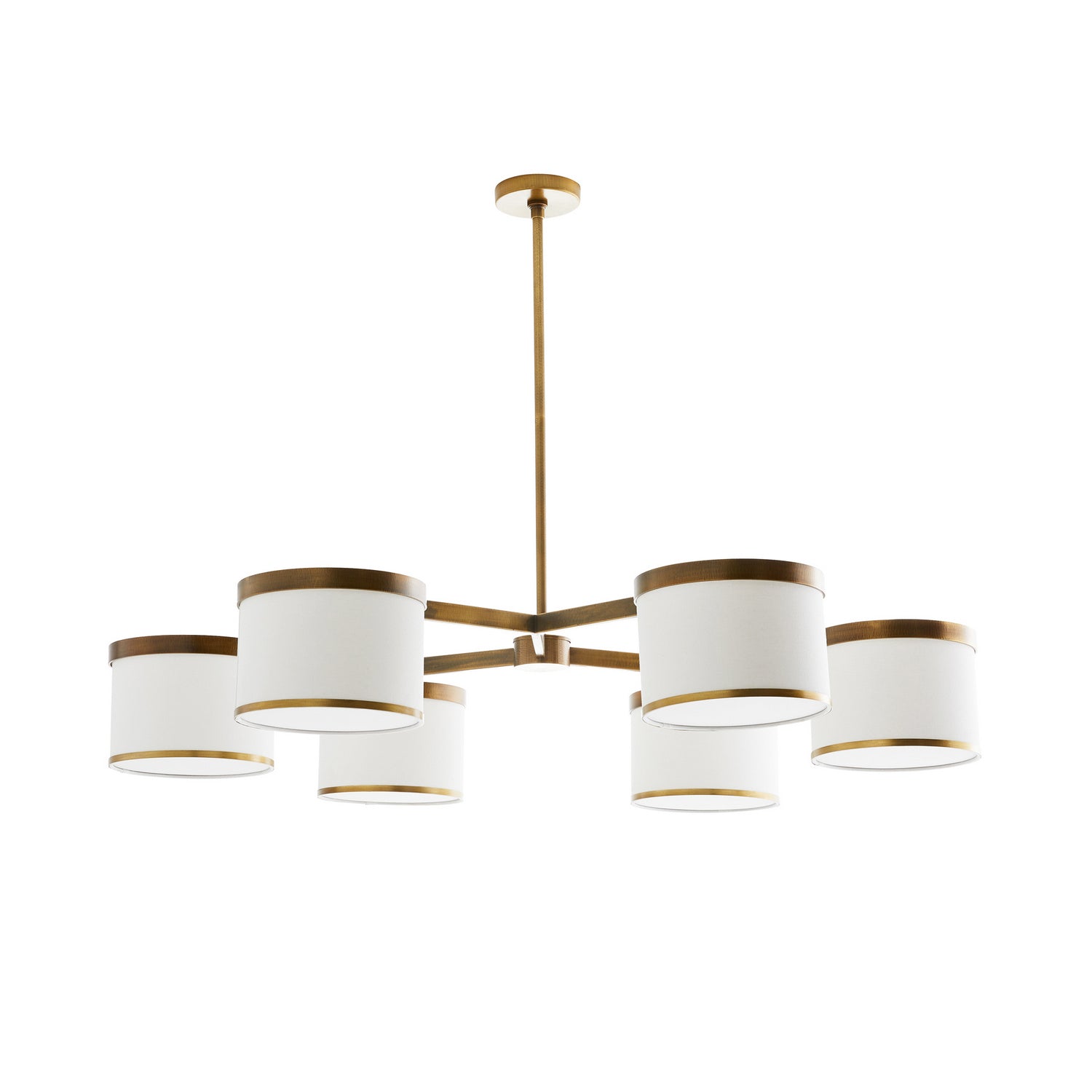 Six Light Chandelier from the Max collection in Antique Brass finish