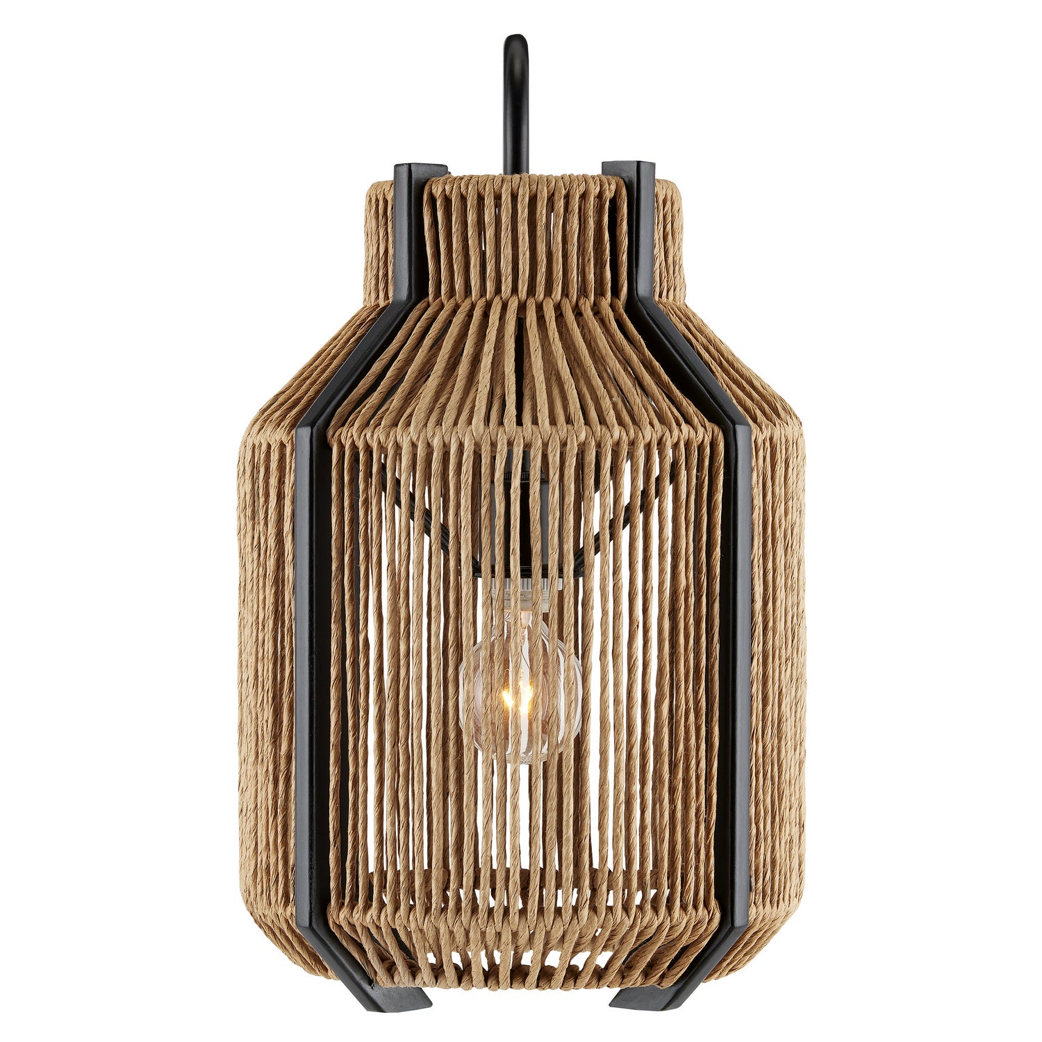 One Light Wall Sconce from the Mali collection in Natural/Satin Black finish